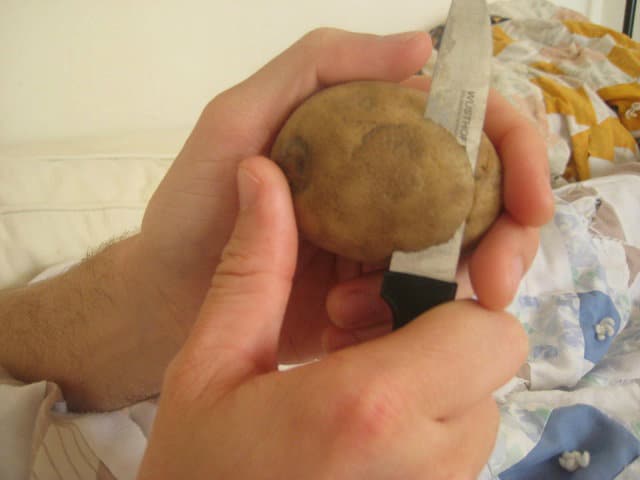 Cutting Potato for Spider Bite