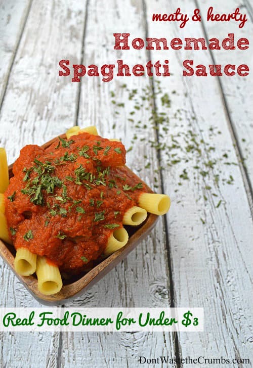 {Yummy} Recipe: Hearty Spaghetti Sauce | Don't Waste the Crumbs