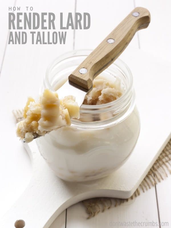Did you know you can render lard and tallow at home? Better than vegetable oil, lard and tallow are healthy cooking fats that actually contain nutrients! :: DontWastetheCrumbs.com