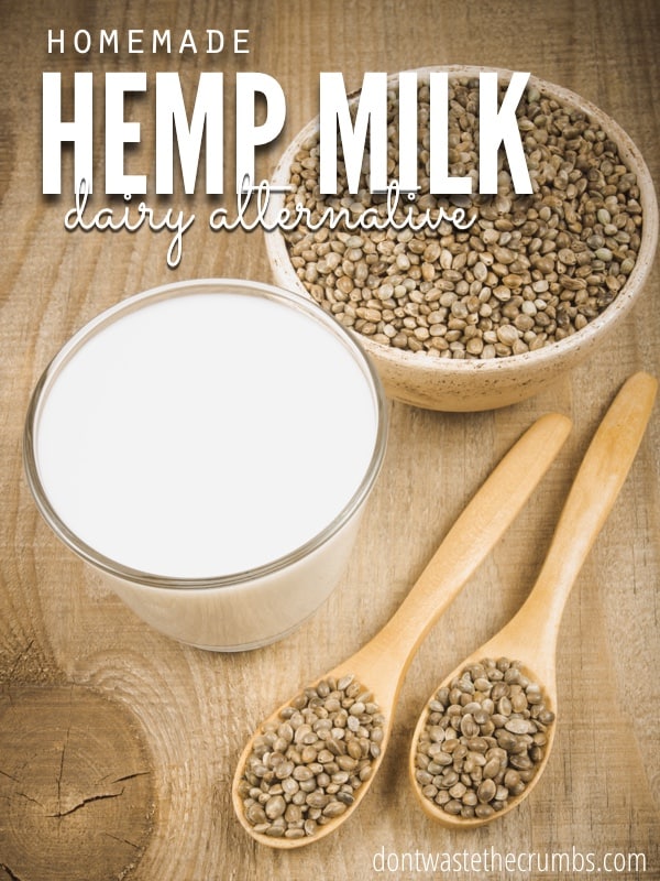 There's just 2 ingredients in homemade hemp milk and a good option to almond milk. No added sugar, all the benefits of hemp seeds and great for cooking too! :: DontWastetheCrumbs.com