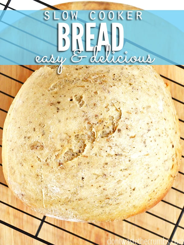 This kitchen hack saved me when our oven broke - how to bake homemade bread in a slow-cooker! It came out so good, and it was so simple! Love that it can be modified for any bread, yeast or quick-bread, and that it doesn't heat up the house! :: DontWastetheCrumbs.com