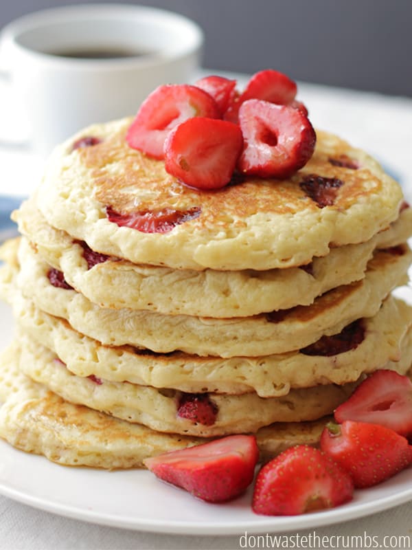 Strawberry pancakes are the bomb. When strawberry season is in full swing, add this recipe to your meal plan. Your kids will love it!