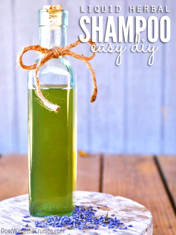 Love this idea - a simple tutorial for making your own all-natural homemade shampoo! It's just 3 ingredients plus water, it includes ideas for dandruff, hair growth and even preventing graying hair! :: DontWastetheCrumbs.com