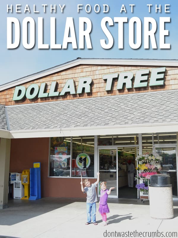 Is it possible to buy healthy food at the dollar store? Absolutely! See what foods are common & tips to ensure the food you're buying is really healthy! :: DontWastetheCrumbs.com