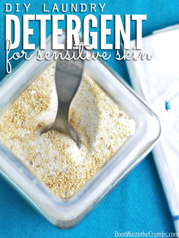 I am IN LOVE with this simple recipe for homemade laundry detergent. It's designed especially for sensitive skin, contains no harsh chemicals and it really works! Plus it's 90% cheaper than buying it from the store. The best part - you can make it smell however you want! :: DontWastetheCrumbs.com