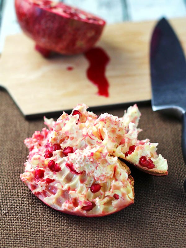 When you learn how to cut and seed a pomegranate, you are removing the arils from the white pith membrane easily.