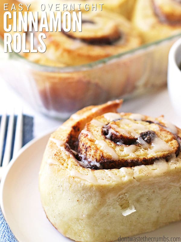 This recipe for Easy Homemade Cinnamon Rolls is the best ever! Make ahead overnight, and serve for breakfast - perfect for the holidays or for weekends. Pairs perfectly with a hot homemade Cinnamon Dolce Latte!  :: DontWastetheCrumbs.com