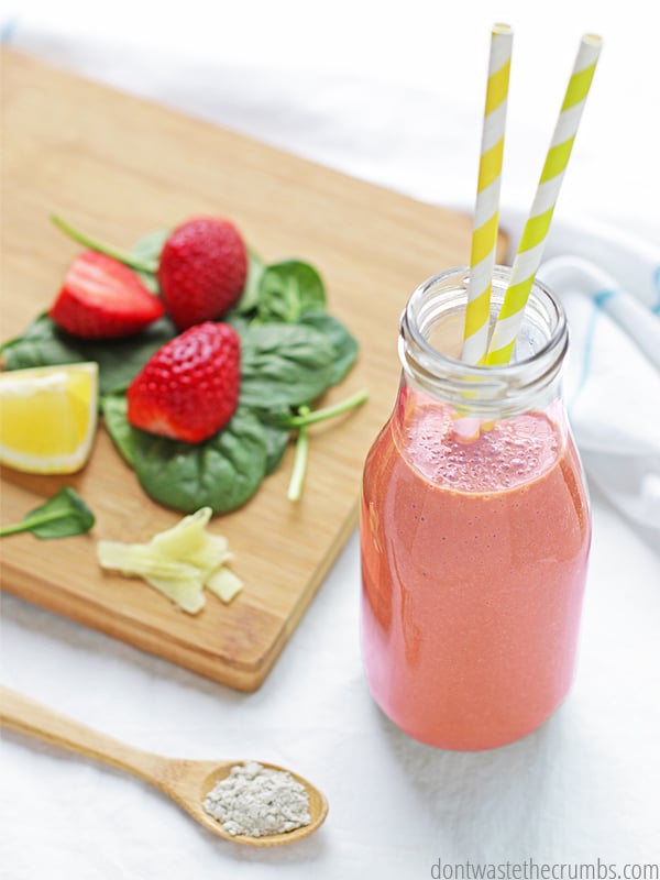 The fresh fruits and vegetables in this detox smoothie taste delicious and you'd never know that it contains bentonite clay, which has so many health benefits!