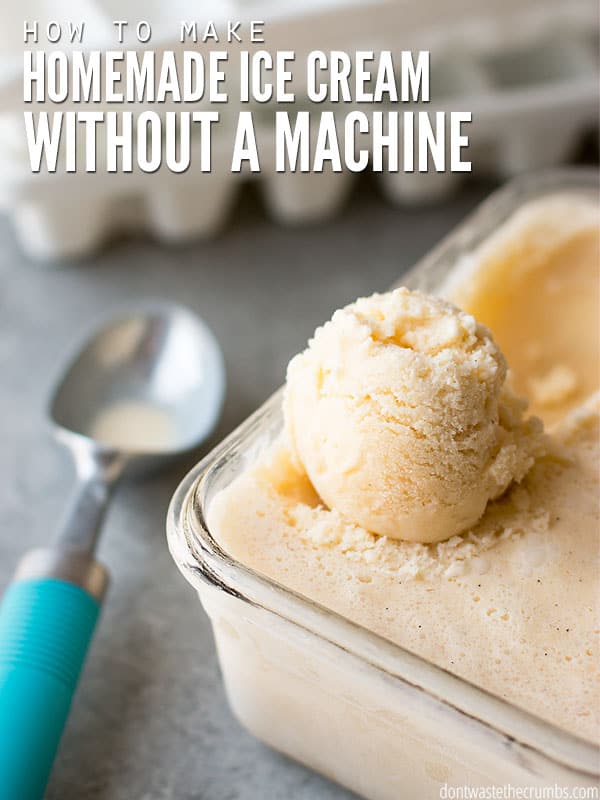 Easily make homemade ice cream without a machine by using ice cube trays & blender. Saves money on buying a machine & makes delicious ice cream every time!