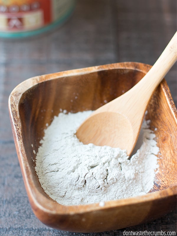 Bentonite clay in a wood bowl. It has so many purposes.