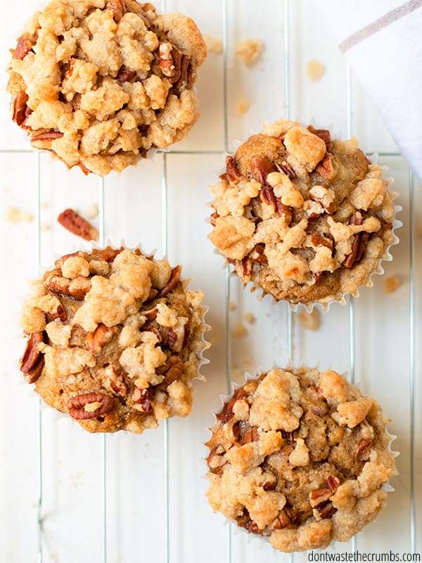 Muffins are a favorite breakfast item around my house. And these banana nut muffins take the cake as the BEST muffins around.