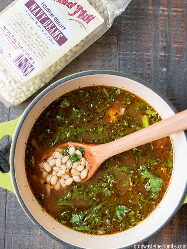 Have you tried kale in soup? Adding kale to this white bean soup makes it simply amazing. There is so much depth of flavor you'll want to eat all the leftovers before they become left over!