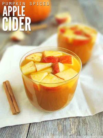 This homemade pumpkin spice apple cider recipe uses fresh pumpkin puree, apple cider and fall spices to make a delicious drink in just 10 minutes! :: DontWastetheCrumbs.com