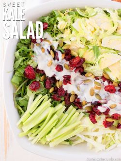 My sweet kale salad recipe is a copycat from Costco, but better! I tweaked the dressing so it's healthier and my husband asks for this salad all the time!
