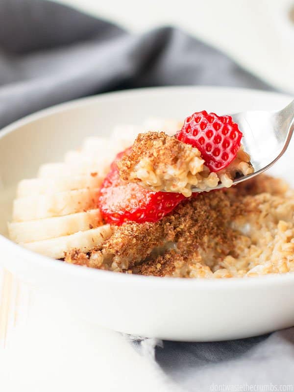Oh My Goodness. High Protein Oatmeal? This recipe is SO GOOD. Plus it has TONS of extra nutrients hidden inside to keep you fueled to run an extra mile get down the field faster.
