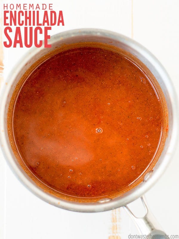 This red enchilada sauce recipe is as authentic as they come. It's like what they served at the local Mexican restaurant, and way better than Old El Paso! :: DontWastetheCrumbs.com