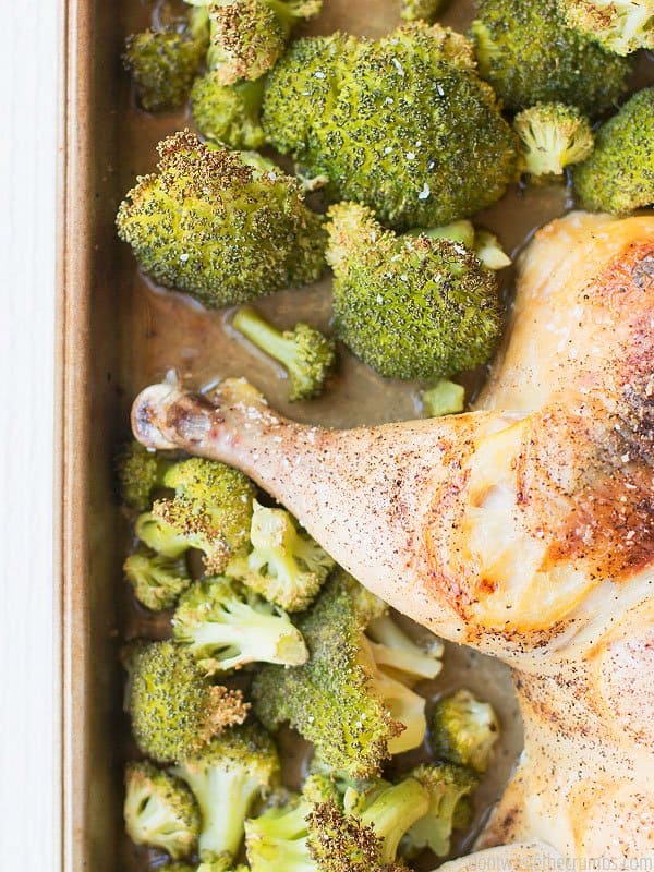 Fast and simple, sheet pan chicken is a great meal for your next menu plan. Takes less than an hour and easily makes leftovers for another night this week.