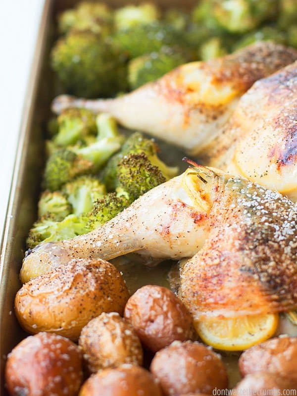 A delicious new addition for your weekly menu: homestyle lemon and herb sheet pan chicken. This recipe is sure to be a family favorite!