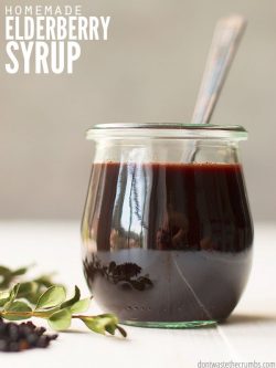 Learn How to Make Elderberry Syrup with this easy guide. Elderberry syrup has immune-boosting benefits, and it works! Easy method using dried elderberries. :: DontWastetheCrumbs.com