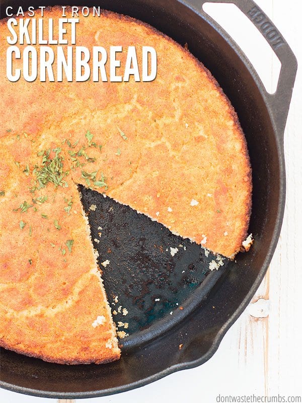 Cast Iron Cornbread (Not Sweet) - The Foodie Eats