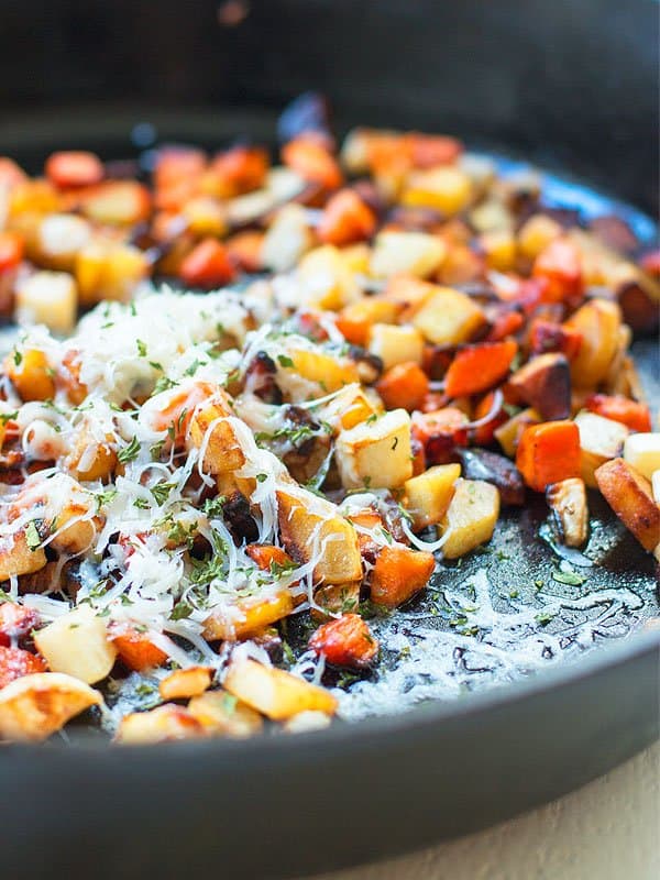 Magic happens when you start with butter and end with parmesan. And that's no lie when it comes to this root vegetable saute! It's absolutely amazing. And my picky husband approves!