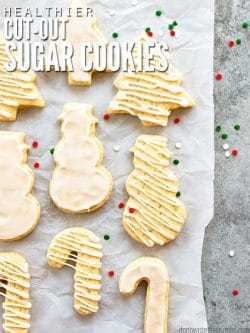 This sugar cookie recipe makes soft & chewy cut out cookies that keep their shape and are healthier than most. Plus a simple icing that's just sweet enough! :: DontWastetheCrumbs.com