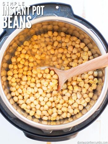 How to make a pressure cooker Instant Pot beans without having to soak. Works with black, pinto, garbanzo, and white beans. The quickest way to make beans!