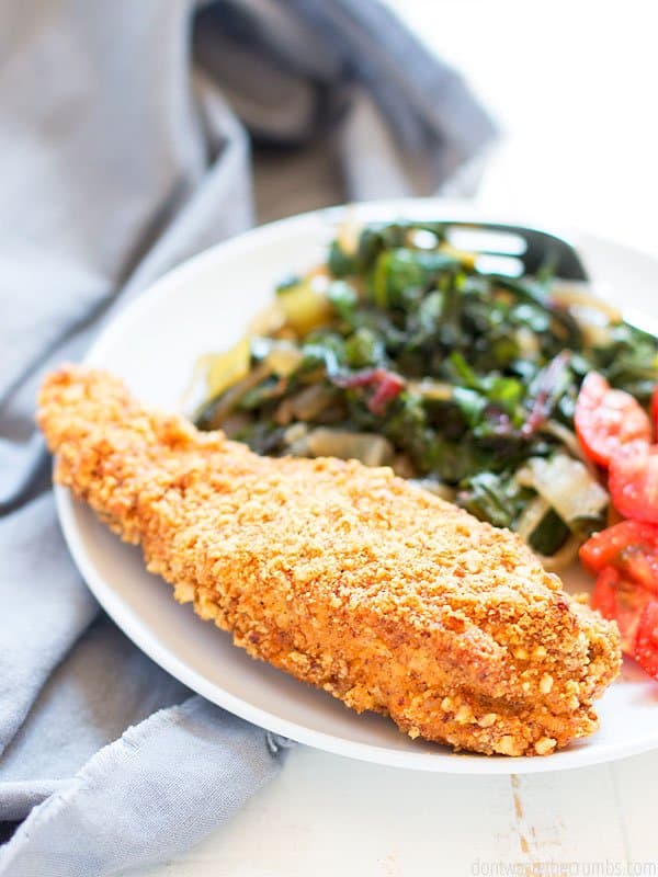 This almond crusted chicken recipe is a go to in my family. We love the flavor and crunch it brings to any meal!
