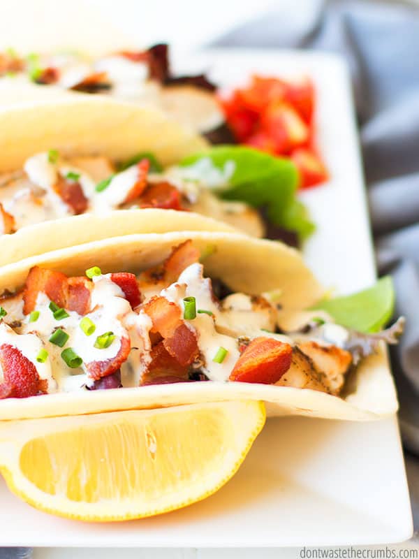 Try these bacon chicken caesar salad wraps on your next meal plan! They are delicious, homemade goodness. Made with real chicken and homemade dressing. 