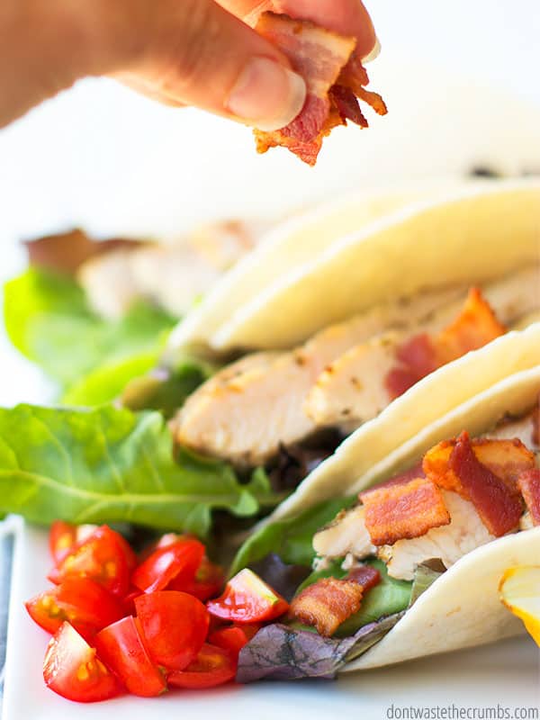 The next best thing to a caesar salad is a bacon chicken caesar salad wrap! It's just like eating a salad but better!