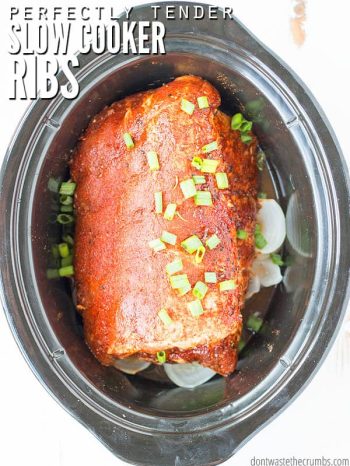 Absolutely the best slow cooker ribs we've ever had! Easy to make - pour the beer (or stock), mix up the dry rub & hit go. 5 min under the broiler & done!