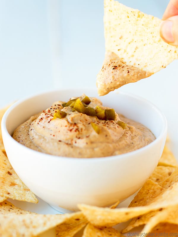 Spicy, creamy, and delicious vegan nacho cheese dip is amazing! You'll want to dip everything into this tasty mix. 