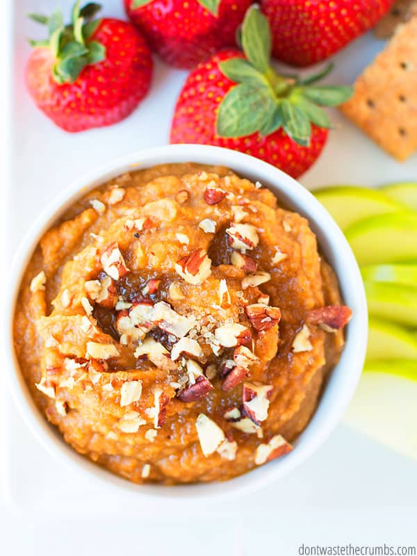 Pumpkin pie hummus is my new favorite dessert hummus! It's perfect for fall and would be great for any holiday party!!