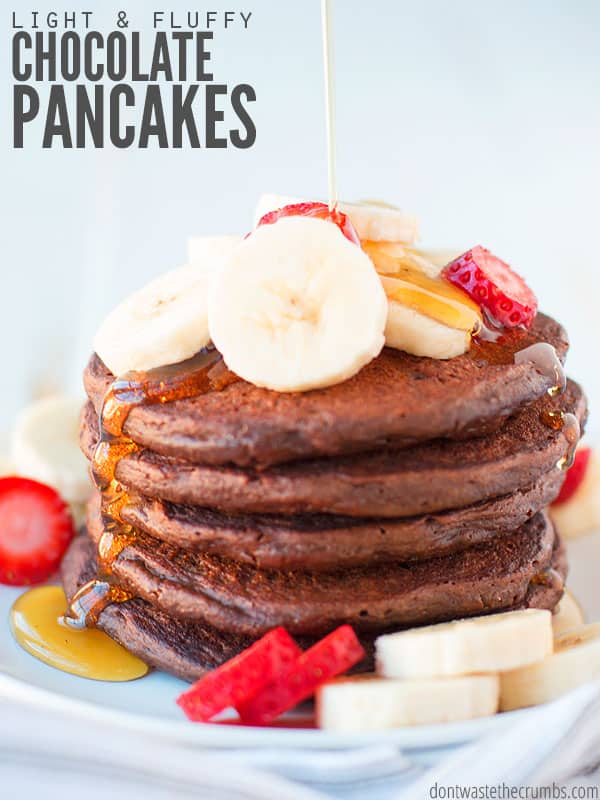 Healthy Chocolate Pancakes - Don't Waste the Crumbs