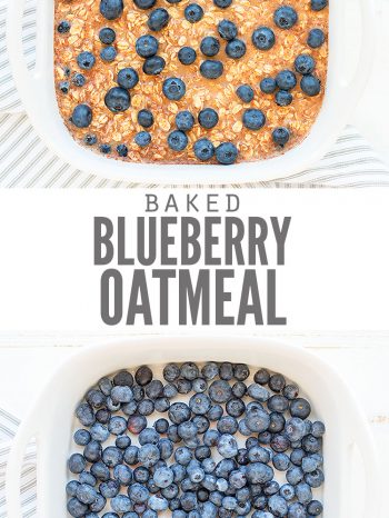 Easy recipe for Amish-style baked oatmeal with blueberries, but you can use apples or bananas. Includes option for vegan, crockpot and serving for one!