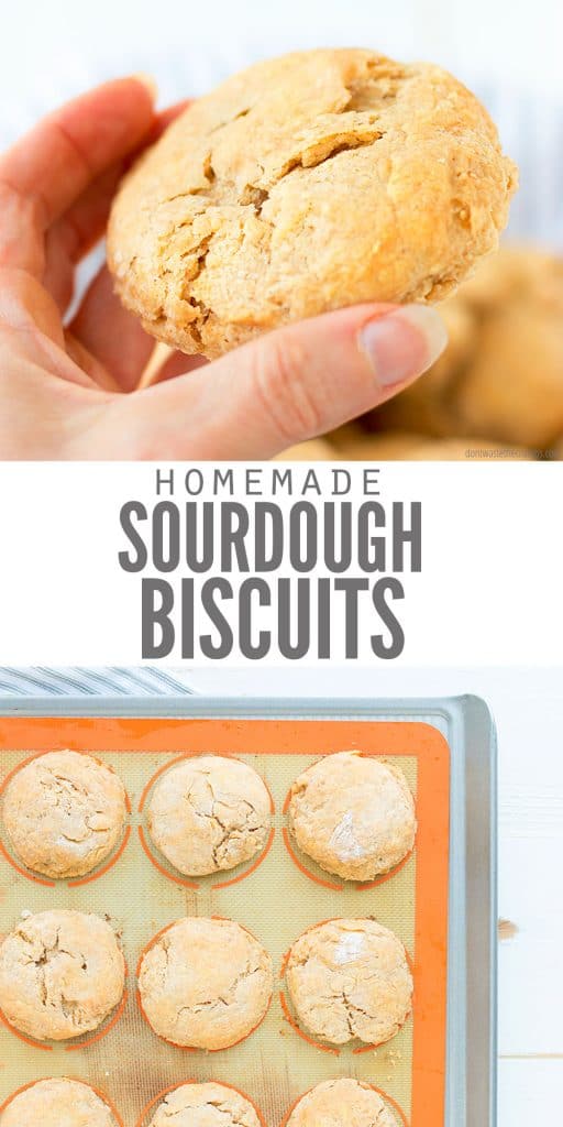 Make this buttery sourdough biscuits recipe in minutes, not overnight! Use whole wheat, spelt, or even Bisquick, and can be made ahead for the refrigerator!