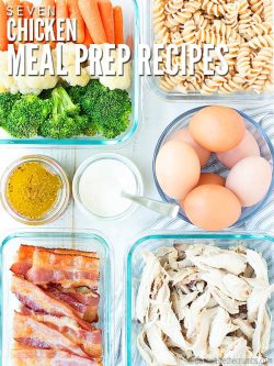 Download this FREE 7-day meal plan of healthy chicken meal prep recipes, including a shopping list! Simple ideas for the week to help you get dinner on the table, fast! :: DontWastetheCrumbs.com