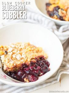 Slow Cooker Blueberry Cobbler Recipe (+Gluten-Free Option)