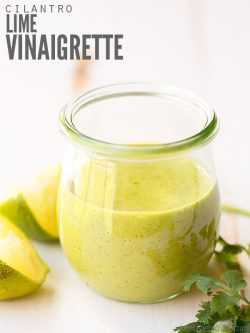 This cilantro lime dressing is so easy and is the BEST! Vegan, Whole30, keto and perfect for tacos. Cheaper than store-bought with option to make it creamy! :: DontWastetheCrumbs.com