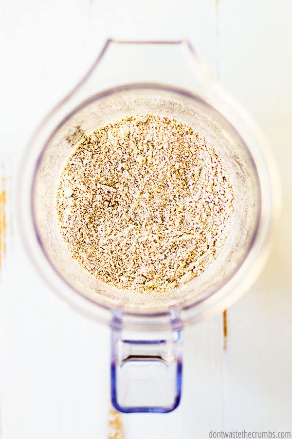 oat flour in a blender
