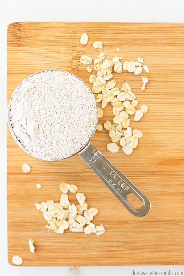 Oat flour is great in pancakes, banana bread, cookies, and many more recipes!