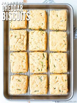 You don't need Pillsbury or Bisquick to make these easy jalapeno cheddar biscuits! These FLY off the table, and you control the spicy with the peppers! :: DontWastetheCrumbs.com