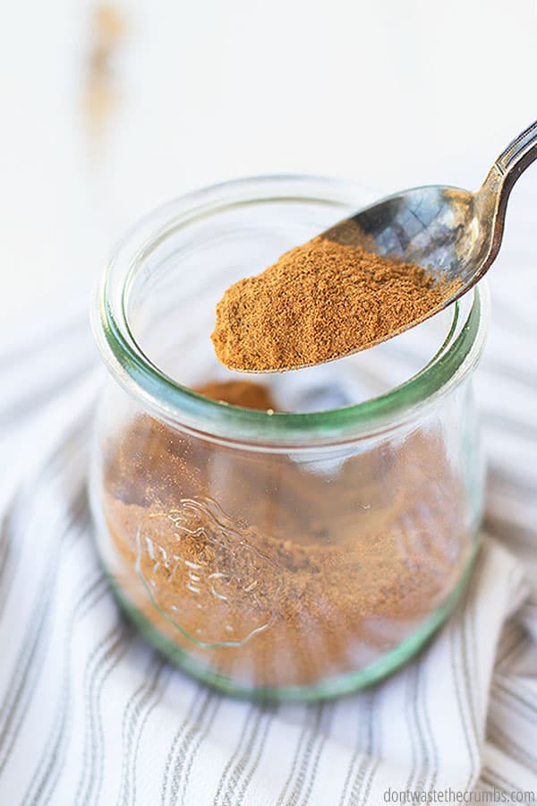 Use this pumpkin pie spice recipe to make a pumpkin spiced latte, or in other fall drinks!
