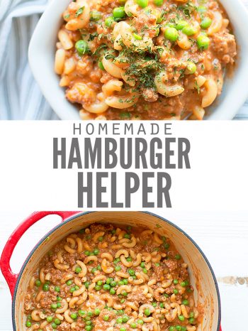 Super easy recipe for healthy homemade hamburger helper. A favorite beef pasta casserole (next to stroganoff), it cooks in one pot in less than 20 minutes!