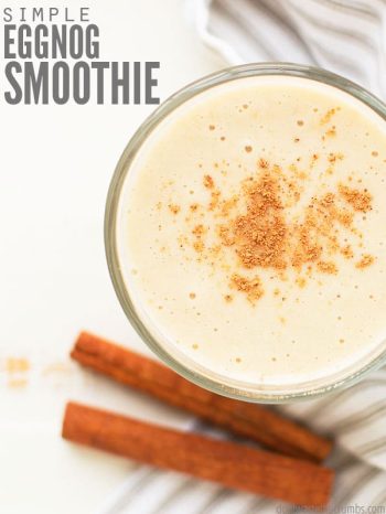 Enjoy the deliciousness of eggnog year-round with this protein-packed eggnog smoothie recipe. Naturally gluten-free & made with healthy, clean ingredients! :: DontWastetheCrumbs.com