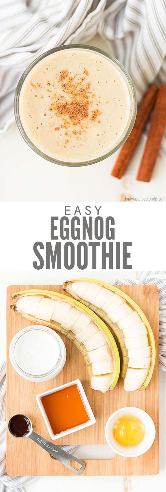 Delicious Eggnog Smoothie with No Fake Ingredients