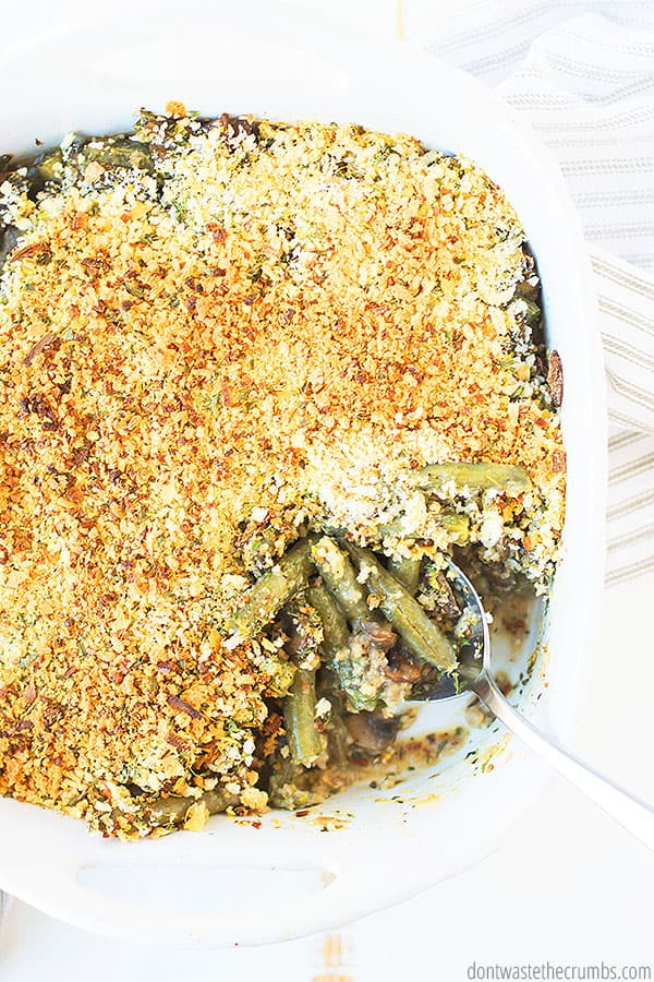 Green bean casserole is a perfect classic side for dinner. It is fantastic for serving guests or family over the holidays too!