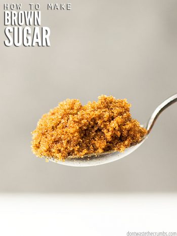 Save money & learn how to make brown sugar using two ingredients: sugar + molasses. Results in soft & healthier brown sugar that you can use in any recipe. :: DontWastetheCrumbs.com