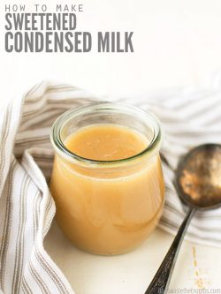 Try this homemade recipe for condensed milk with 7 different sweetener options! An easy DIY that you can make ahead for the holidays. Plus a dairy-free & lactose-free option!