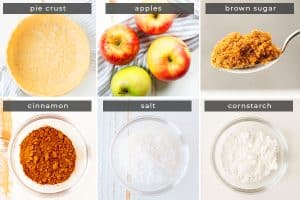 pie crust, apples, brown sugar, cinnamon, salt, cornstarch
